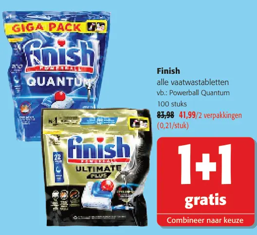 Promotie: Finish alle vaatwastabletten