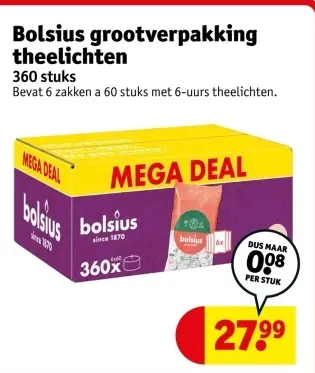 Aanbieding: Bolsius grootverpakking theelichten