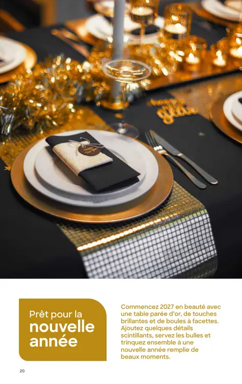 Offre: Table parée d’or