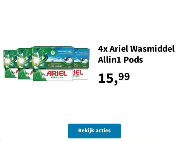 Aanbieding: Ariel Wasmiddel Allin1 Pods