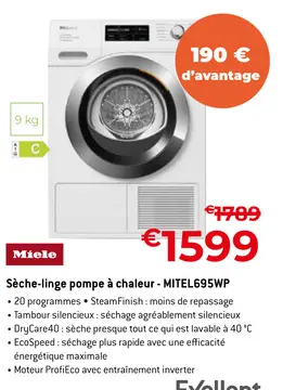 Offre: Sèche-linge pompe à chaleur - MITEL695WP