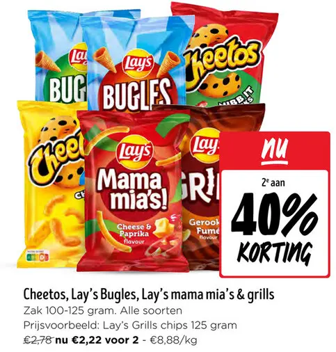 Promotie: Cheetos, Lay's Bugles, Lay's mama mia's & gri
