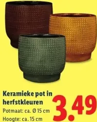 Aanbieding: Keramieke pot in herfstkleuren