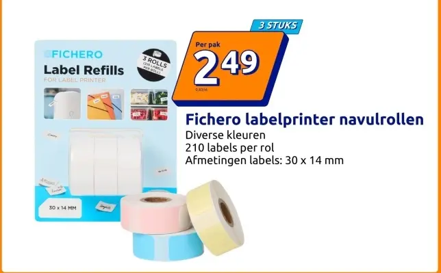 Aanbieding: Fichero labelprinter navulrollen