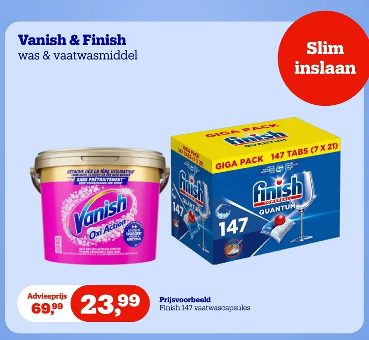 Promotie: Vanish & Finish was & vaatwasmiddel
