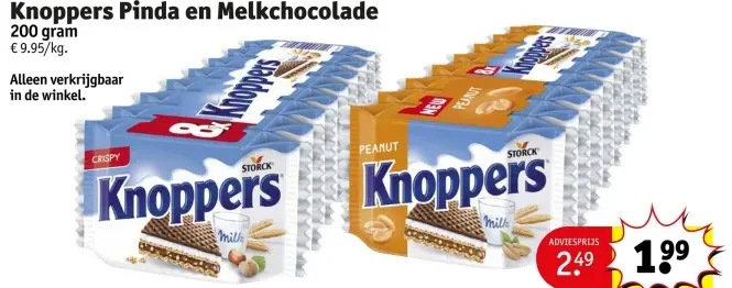 Aanbieding: Knoppers Pinda en Melkchocolade