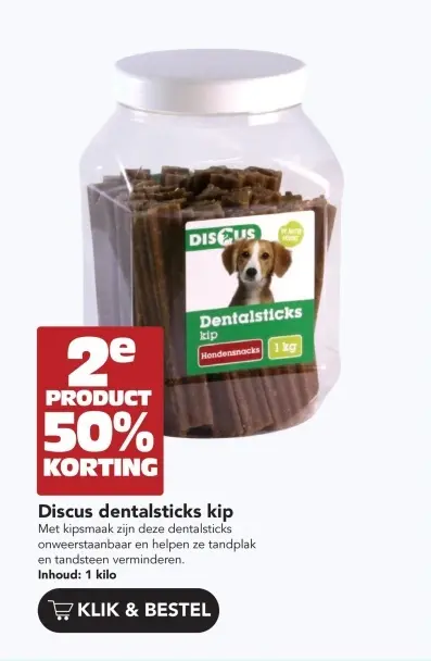 Aanbieding: Discus dentalsticks kip