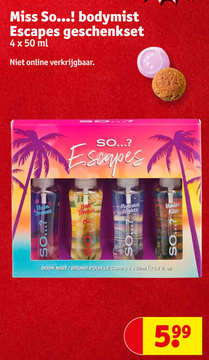 Aanbieding: Miss So...! bodymist Escapes geschenkset