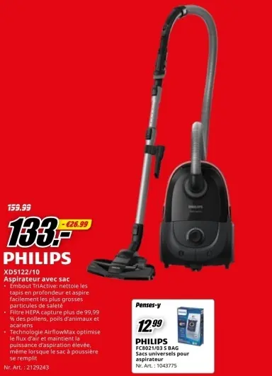 Offre: Aspirateur avec sac