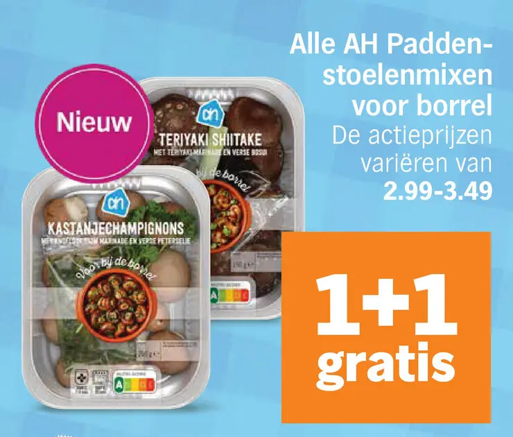 Aanbieding: AH Paddenstoelenmixen voor borrel