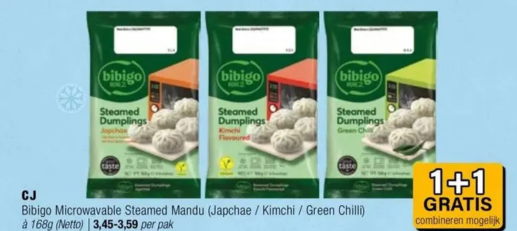 Aanbieding: Microwavable Steamed Mandu (Japchae / Kimchi 