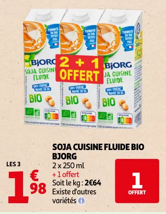 Offre: Soja cuisine fluide bio