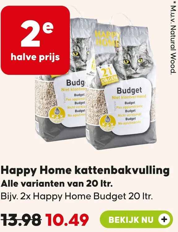 Aanbieding: Happy Home Kattenbakvulling