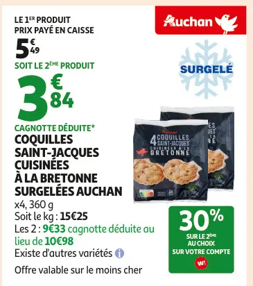 Promotie: Coquilles saint-jacques cuisinées à la breton