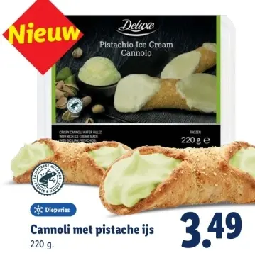 Aanbieding: Cannoli met pistache ijs