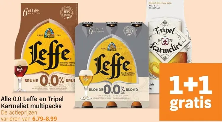 Aanbieding: 0.0 Leffe en Tripel Karmeliet multipacks