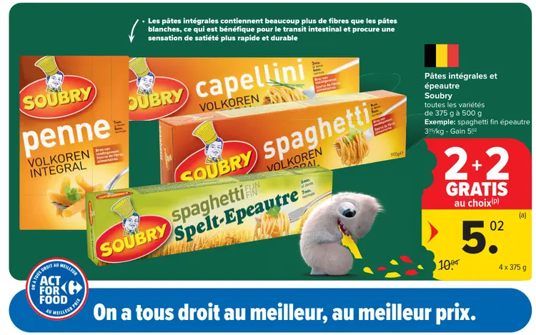 Offre: Pâtes intégrales et épeautre