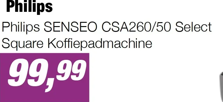 Aanbieding: Philips SENSEO CSA260/50 Select Square Koffiepadmachine