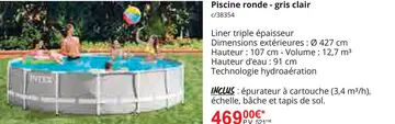 Offre: Piscine ronde - gris clair