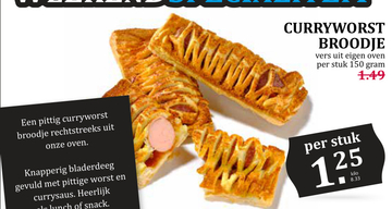 Aanbieding: CURRYWORST BROODJE