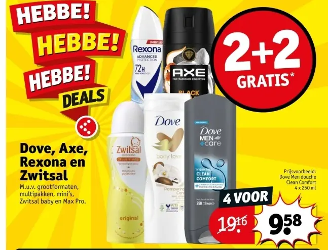 Aanbieding: Dove, Axe, Rexona en Zwitsal