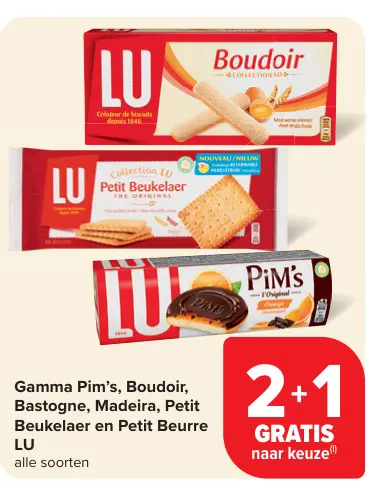 Promotie: Gamma Pim's, Boudoir, Bastogne, Madeira, Petit beurre