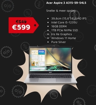 Aanbieding: Acer Aspire 3 A315-59-54L5