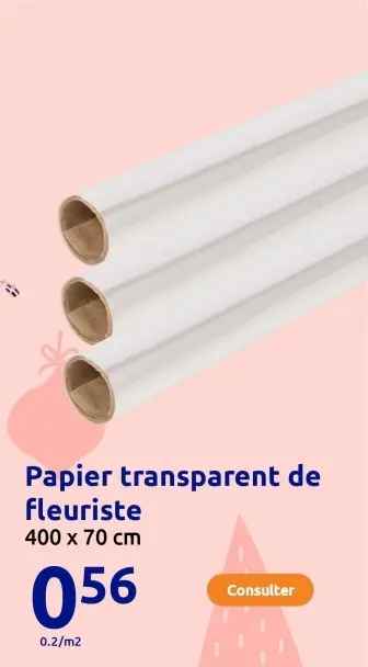 Offre: Papier transparent de fleuriste