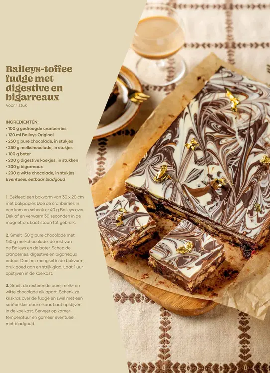 Aanbieding: Baileys-toffee fudge met digestive en bigarre