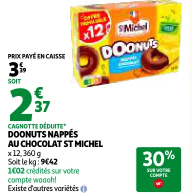 Offre: Doonuts nappés au chocolat