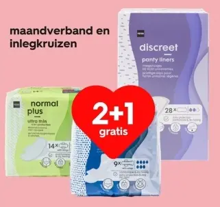 Aanbieding: Maandverband en inlegkruizen