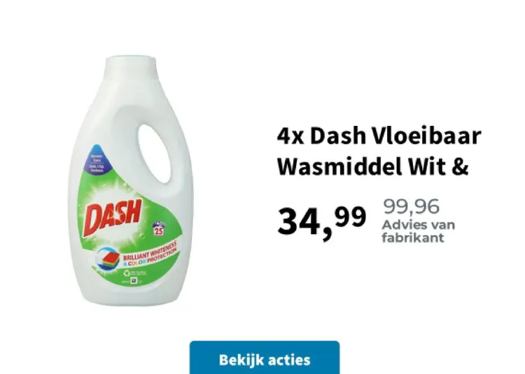 Promotie: Dash Vloeibaar Wasmiddel Wit &