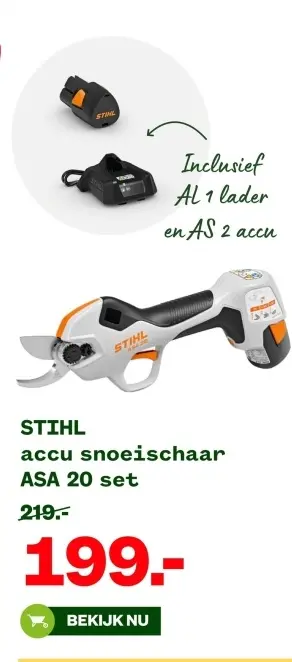 Aanbieding: Accu snoeischaar ASA 20 set