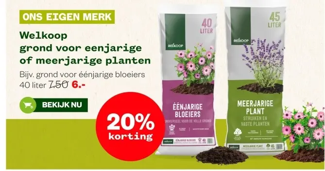 Aanbieding: grond voor eenjarige of meerjarige planten