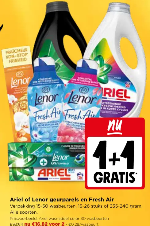 Promotie: Ariel of Lenor geurparels en Fresh Air