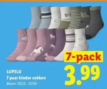 Aanbieding: LUPILU 7 paar kinder sokken