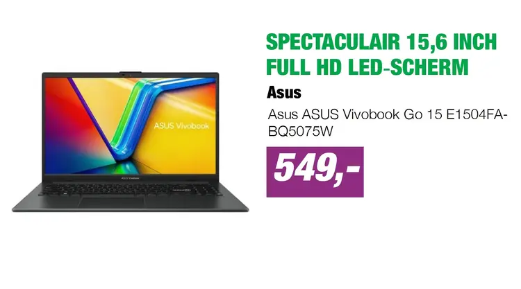 Aanbieding: Asus ASUS Vivobook Go 15 E1504FA-BQ5075W