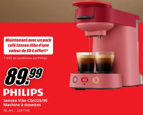 Offre: Senseo Vibe CSA225/90 Machine à dosettes