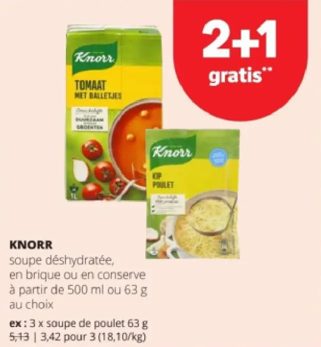 Offre: Soupe déshydratée, en brique ou en conserve