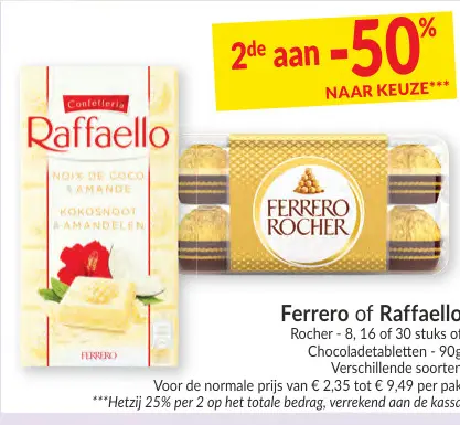 Promotie: Rocher of Chocoladetabletten