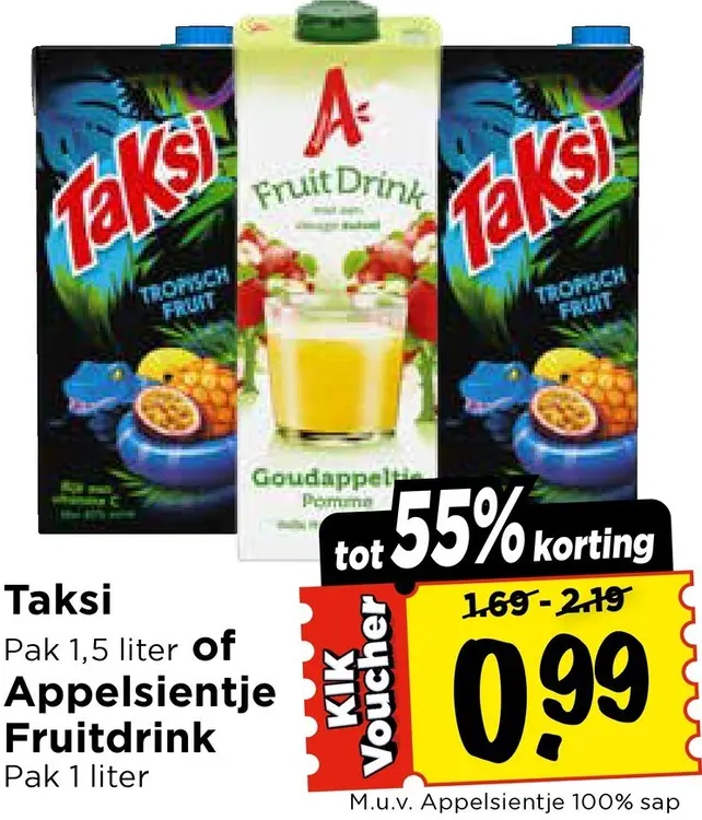 Aanbieding: Taksi of Appelsientje Fruitdrink