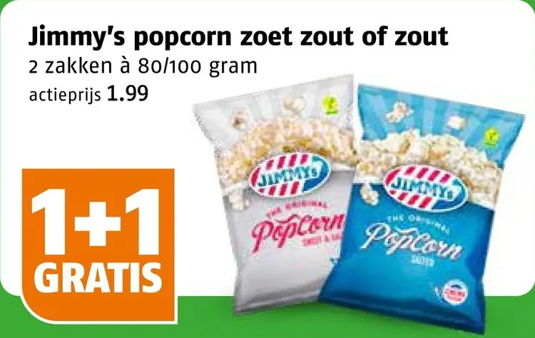 Aanbieding: Popcorn zoet zout of zout