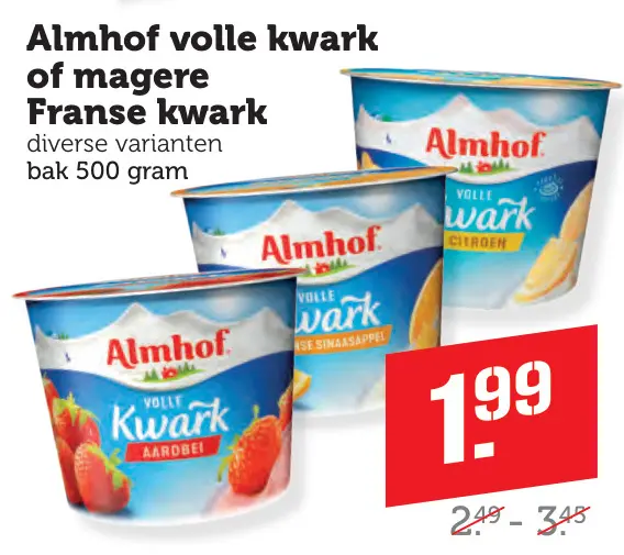 Aanbieding: Volle kwark of magere Franse kwark