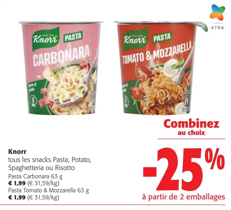Offre: Knorr snacks Pasta, Potato, Spaghetteria ou Risotto