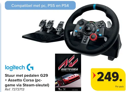 Promotie: Stuur met pedalen G29 + Assetto Corsa
