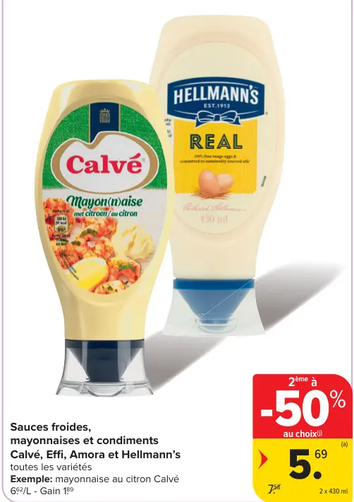 Offre: Sauces froides, mayonnaises et condiments