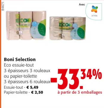 Offre: Boni Selection Eco essuie-tout ou papier-toil