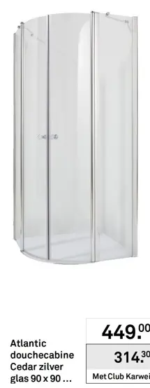 Aanbieding: Atlantic douchecabine Cedar zilver