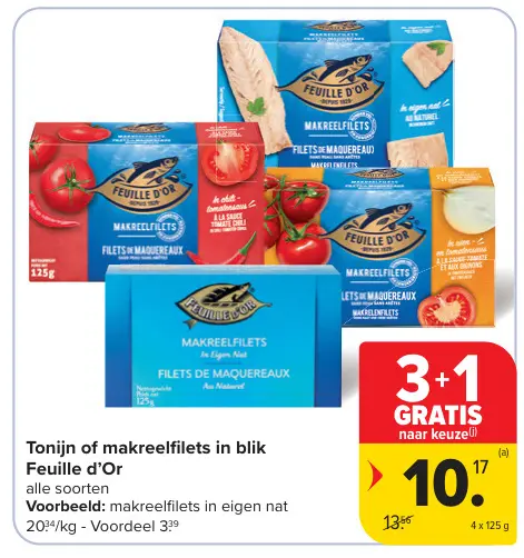 Promotie: Tonijn of makreelfilets in blik