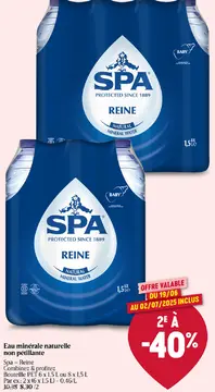 Offre: Eau minérale naturelle non pétillante